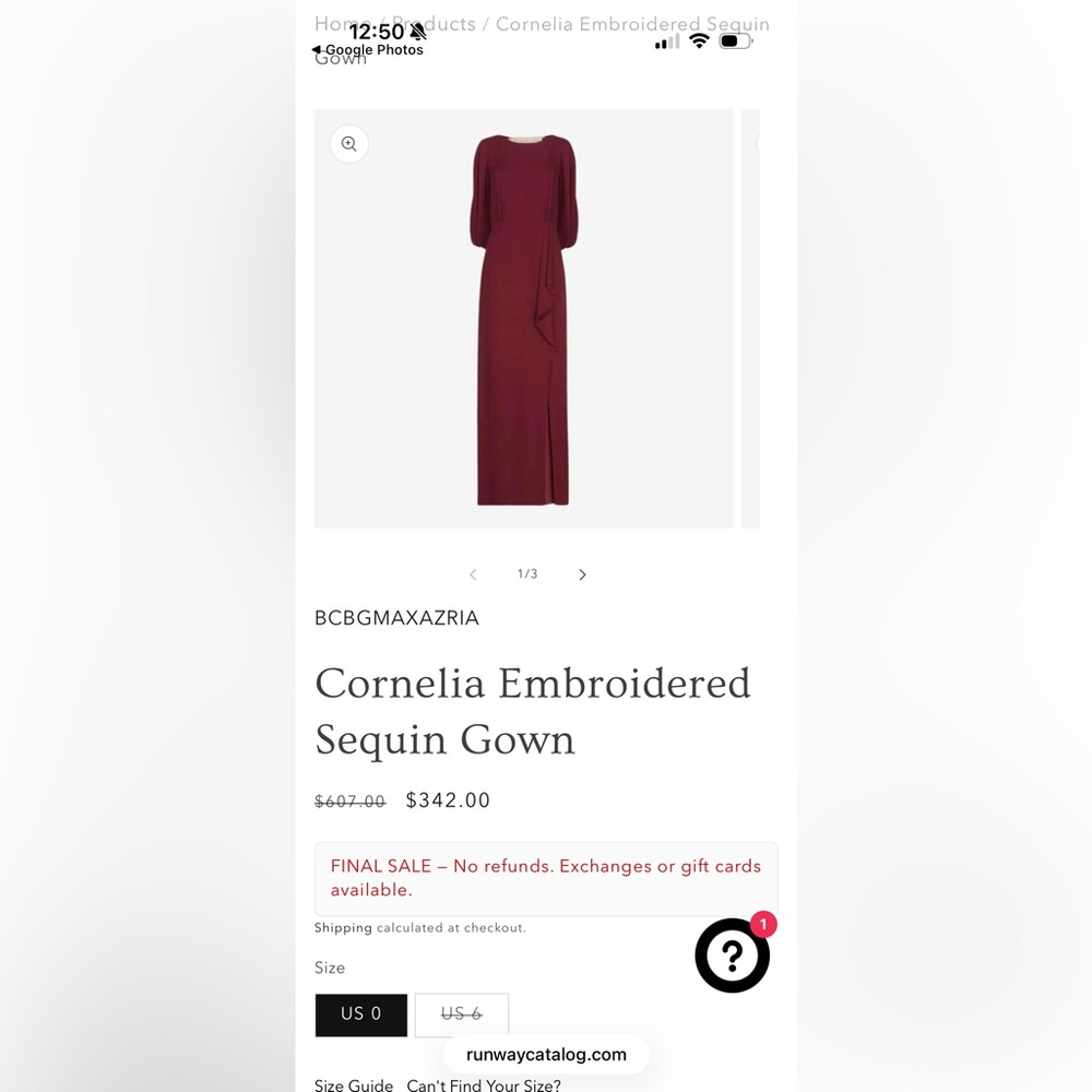 BCBGMAXAZRIA - Cornelia Embroidered Sequin Gown - Picture 5 of 8